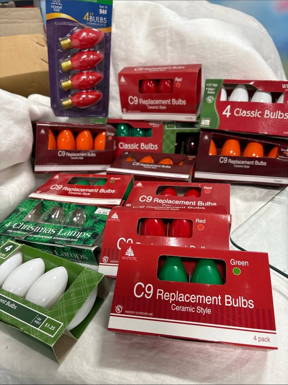C9 Replacement Christmas Light Bulb Packs - Red & Green